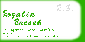 rozalia bacsek business card